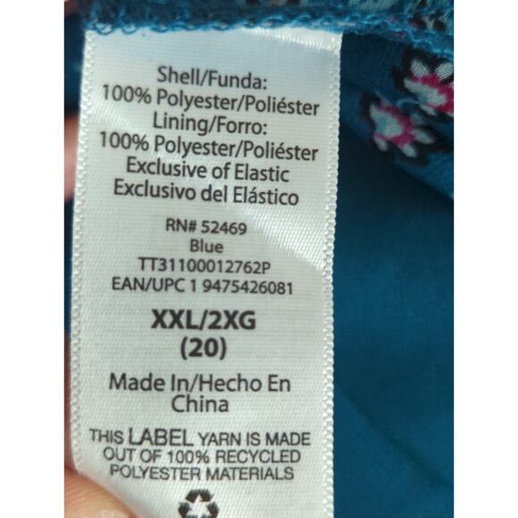 Time & Tru Long Sleeve Handkerchief Corsair Floral Hi Low Dress Women's XXL NWT - Picture 8 of 10